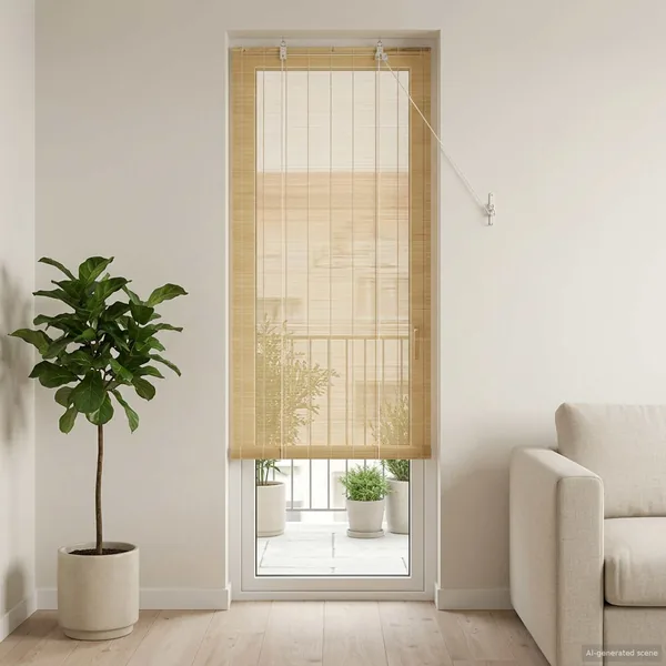 Store enrouleur Naturel 60 x 220 cm Bambou