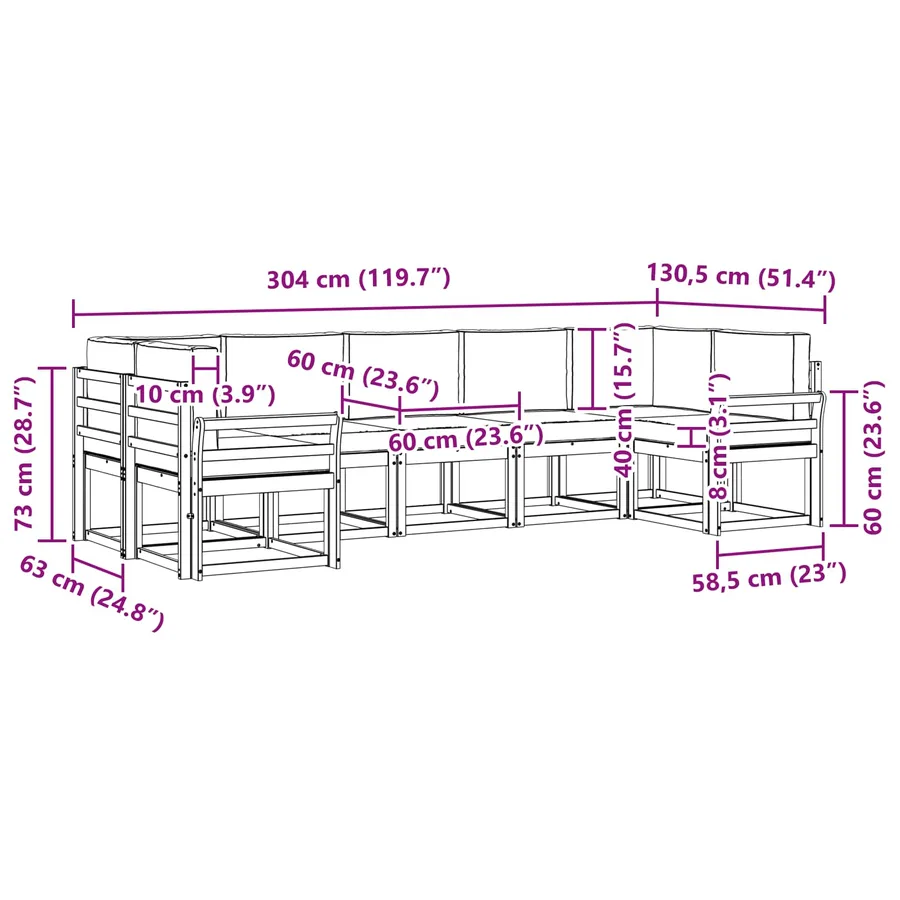 Ensemble de canapés d'extérieur 7 pc Blanc et anthracite - 7