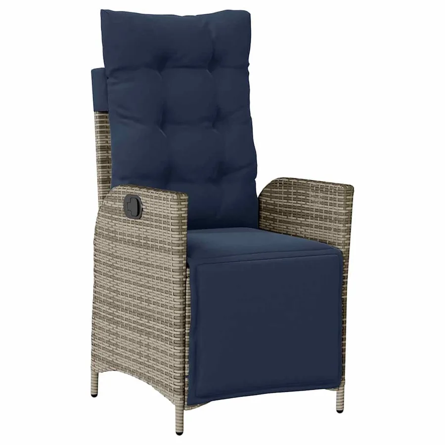 Ensemble de salle à manger pour jardin 7 pcs Gris et Noir Rotin - 6