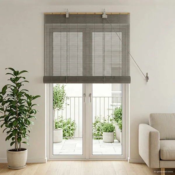 Store enrouleur Gris 80 x 220 cm Bambou