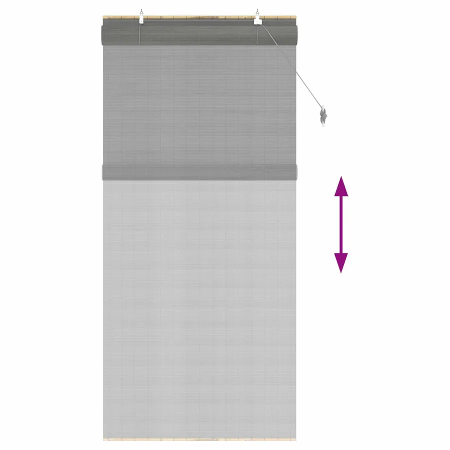 Store enrouleur Gris 80 x 220 cm Bambou - 6