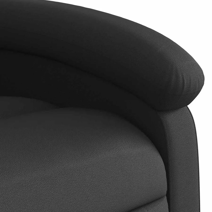 Fauteuil inclinable de massage noir cuir véritable - 11