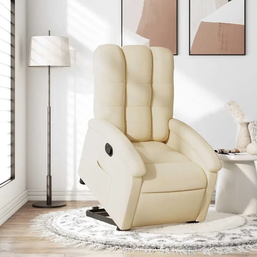Fauteuil inclinable Crème Tissu - 15