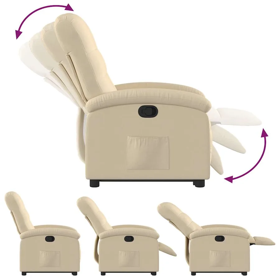 Fauteuil inclinable Crème Tissu - 7