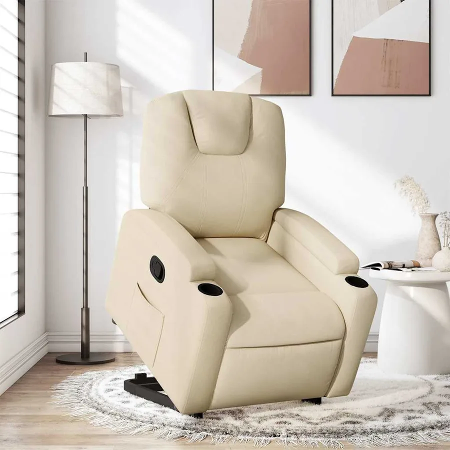 Fauteuil inclinable Crème Tissu - 16
