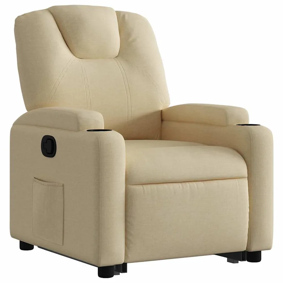 Fauteuil inclinable Crème Tissu - 4