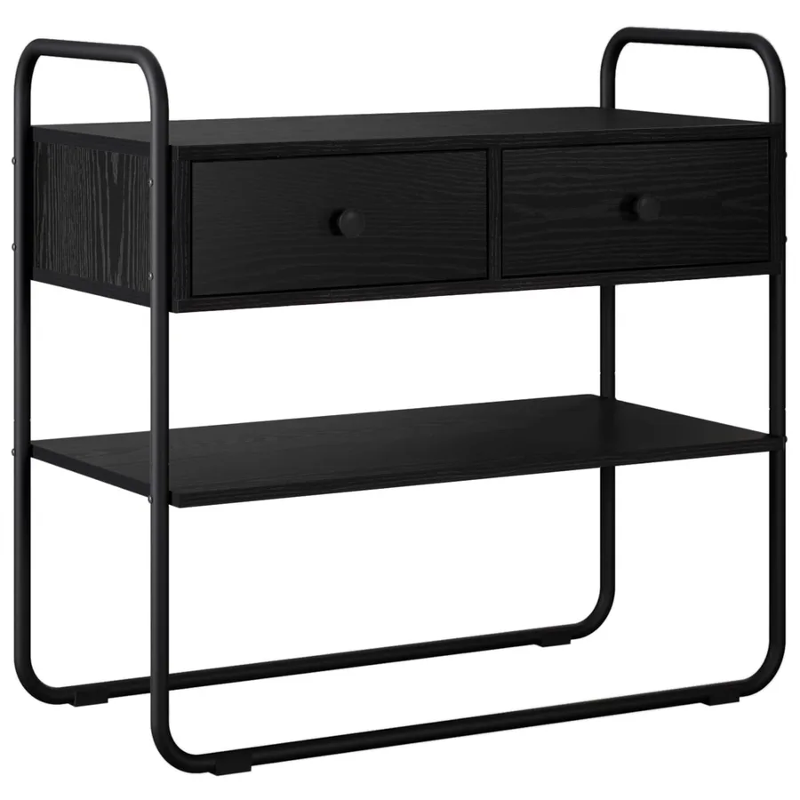 Table console Chêne noir 100 x 40 x 75 cm Bois d'ingénierie - 2