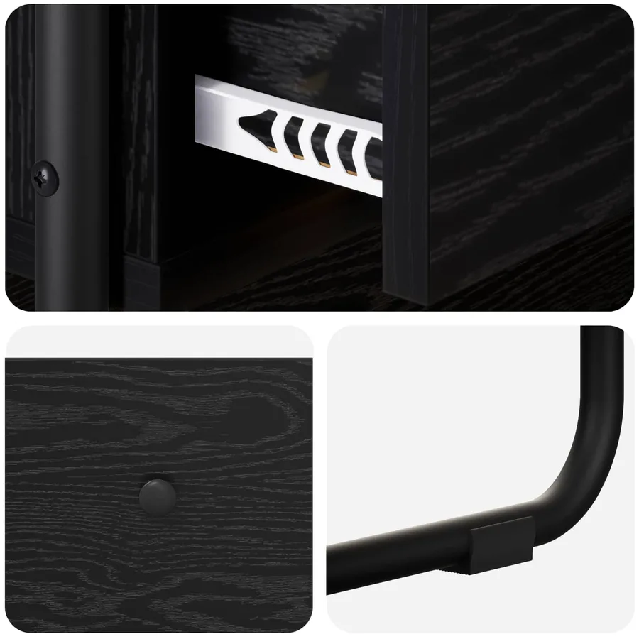 Table console Chêne noir 100 x 40 x 75 cm Bois d'ingénierie - 8