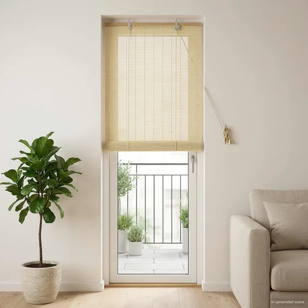 Store enrouleur Naturel 40 x 220 cm Bambou