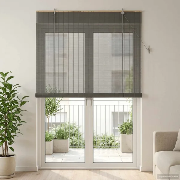 Store enrouleur Gris 160 x 220 cm Bambou