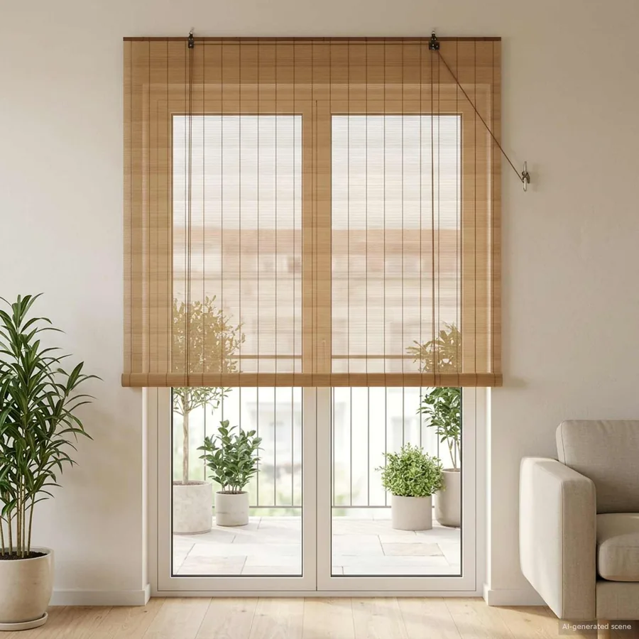 Store enrouleur Marron 130 x 220 cm Bambou