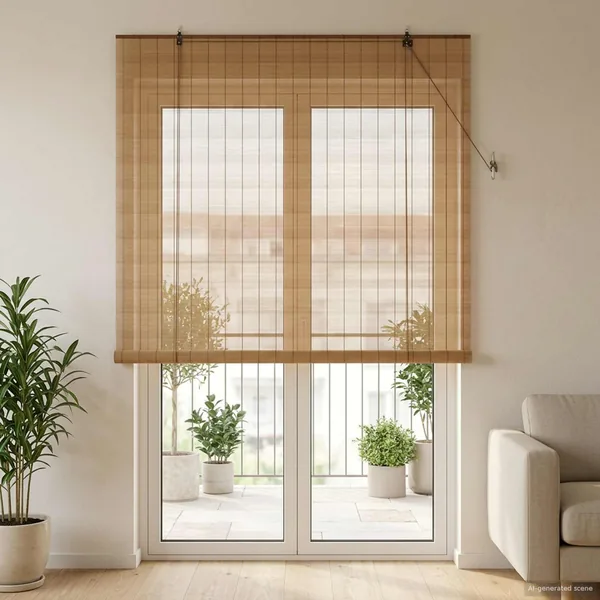 Store enrouleur Marron 130 x 220 cm Bambou