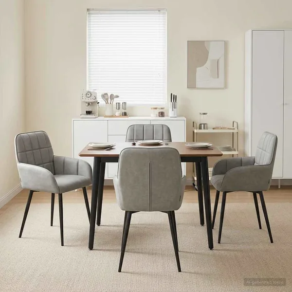 Chaises de salle à manger 4 pcs Velours Gris clair