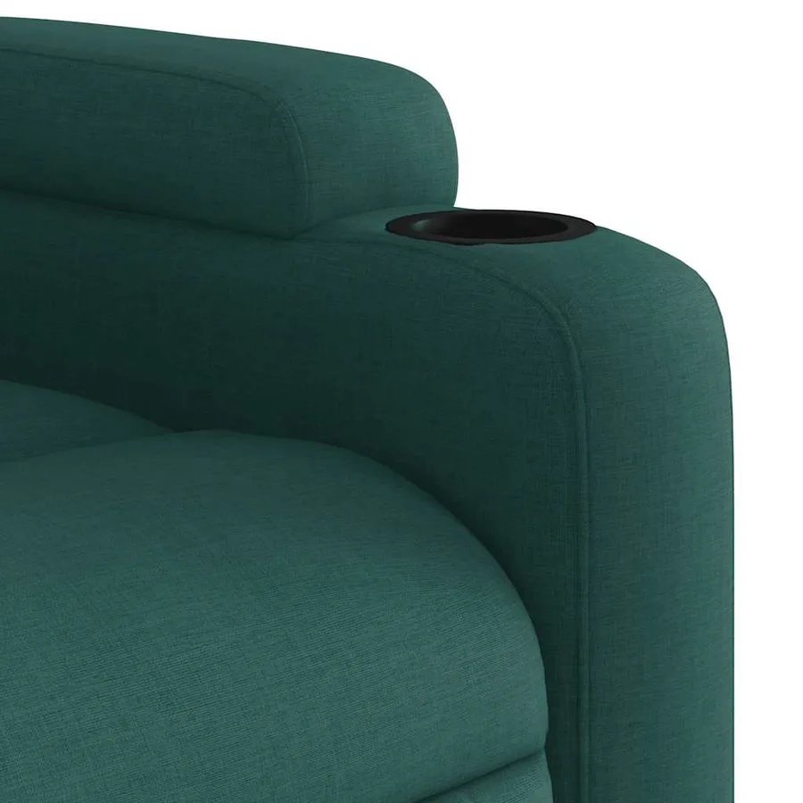 Fauteuil inclinable de massage électrique Vert foncé Tissu - 12