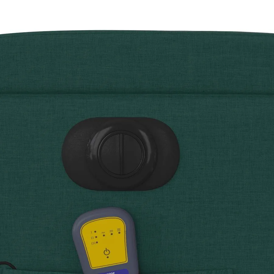 Fauteuil inclinable de massage électrique Vert foncé Tissu - 13