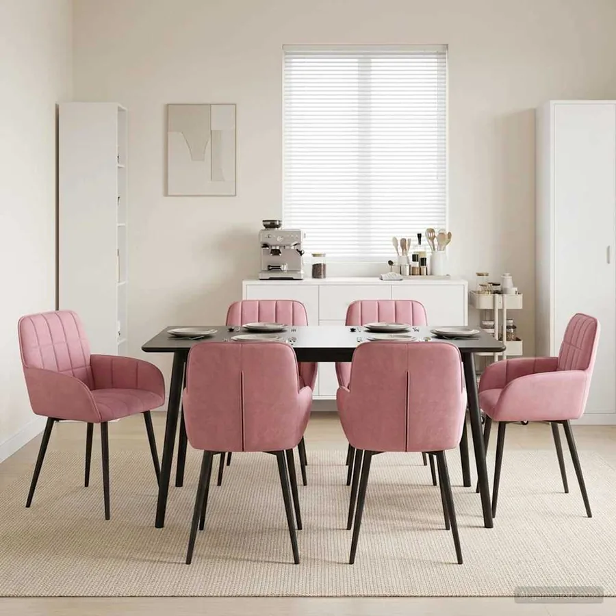 Chaises de salle à manger 6 pcs Velours Rose 57 x 50 x 85 cm