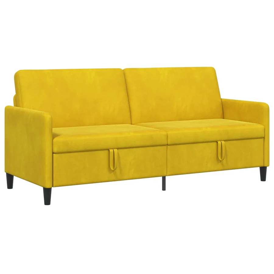 Sofa avec rangement Jaune 192 x 78 x 87 cm Polyester - 2