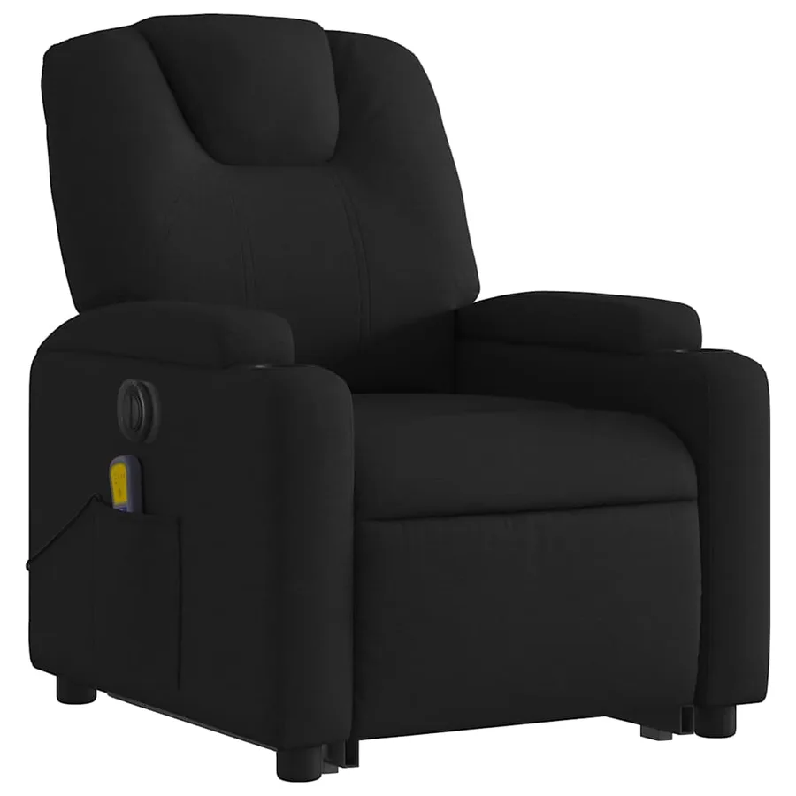 Fauteuil inclinable de massage électrique Noir Tissu - 4