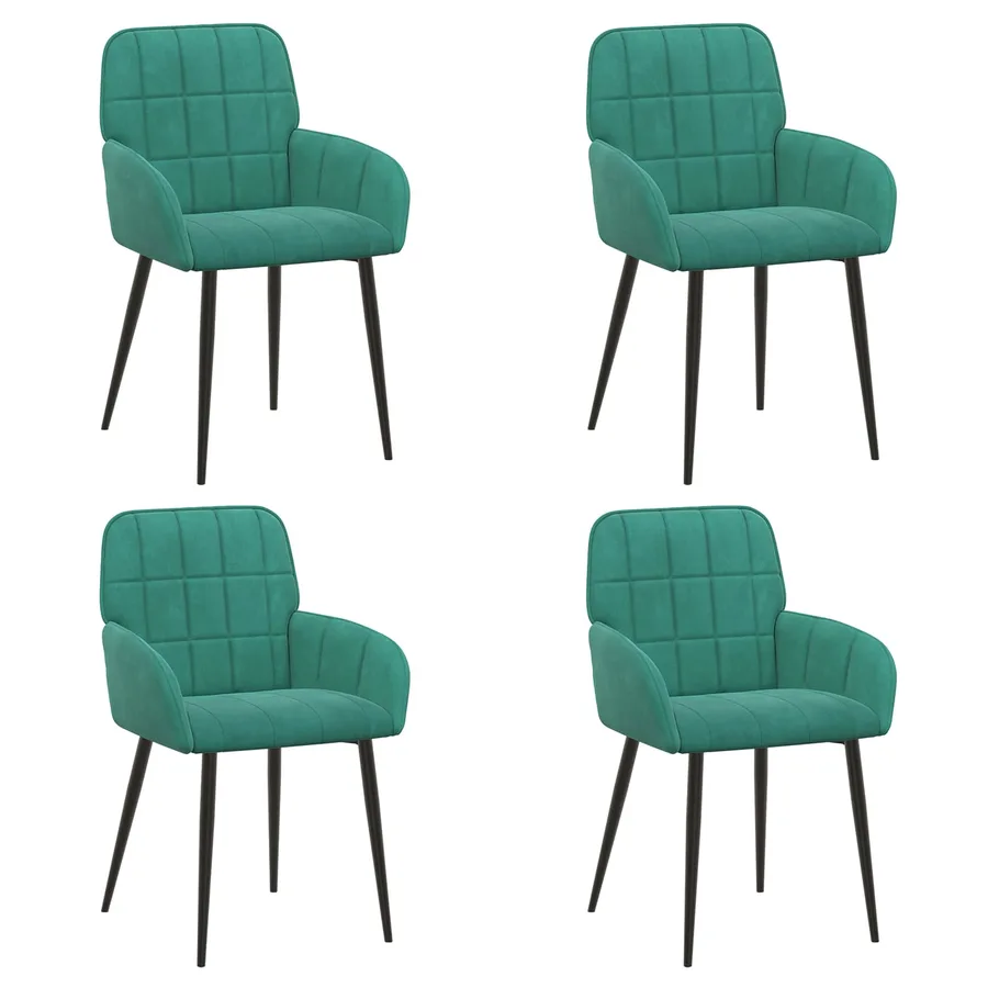 Chaises de salle à manger 4 pcs Velours Turquoise - 2