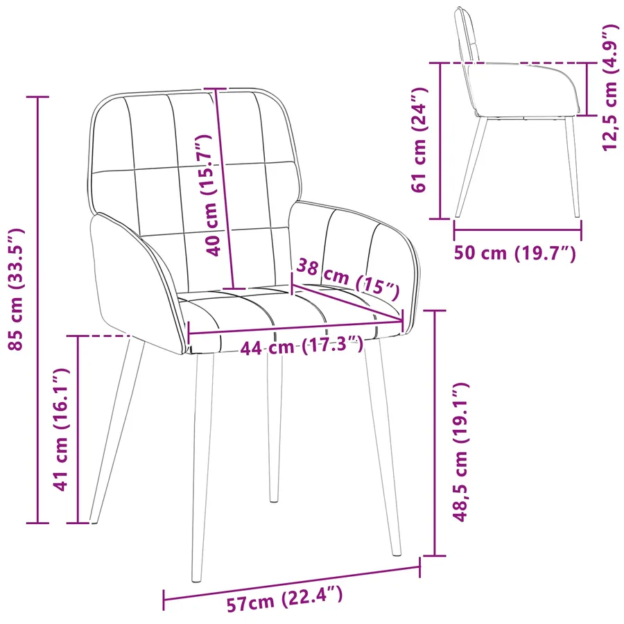Chaises de salle à manger 4 pcs Velours Turquoise - 8
