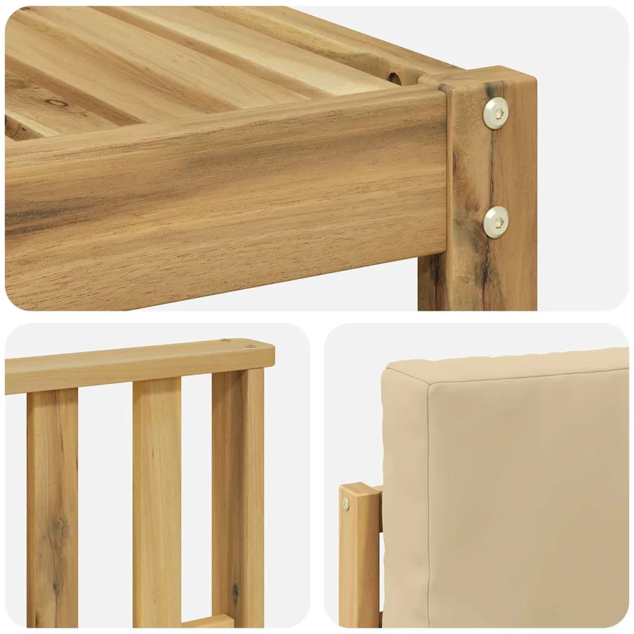 Ensemble de canapés d'extérieur 7 pcs Blanc et Beige - 6