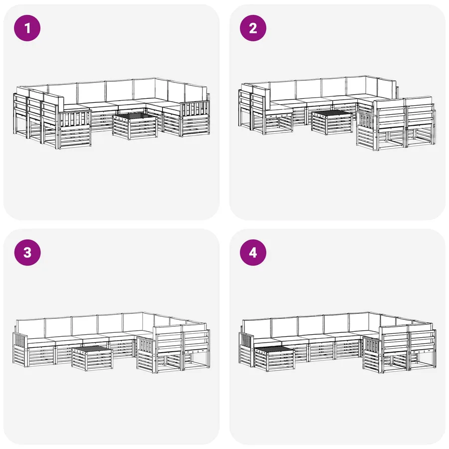 Ensemble de canapés d'extérieur 8 pcs Blanc et Anthracite - 7