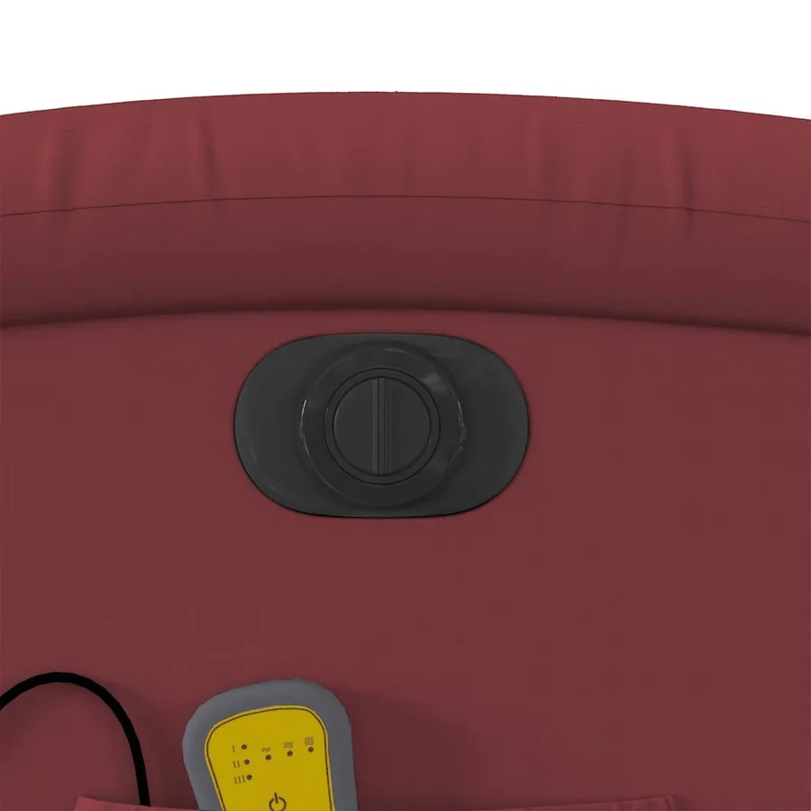 Fauteuil inclinable de massage électrique rouge bordeaux - 12