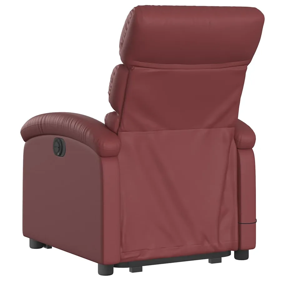 Fauteuil inclinable de massage électrique rouge bordeaux - 5