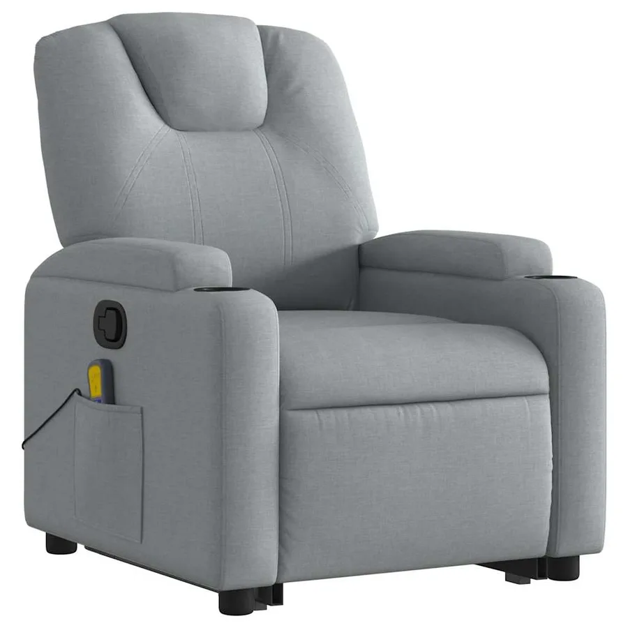 Fauteuil de massage inclinable Gris clair Tissu - 4