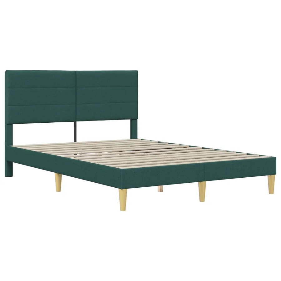 Cadre de lit avec tête de lit Gris foncé 137 x 190 cm Tissu - 3