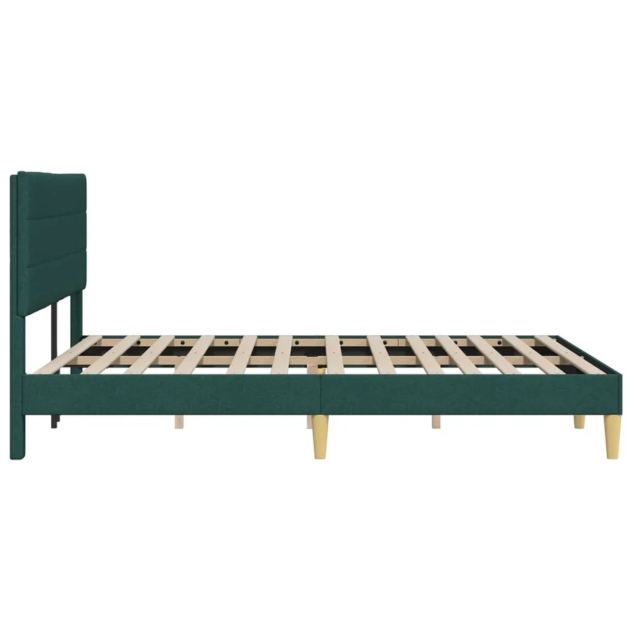 Cadre de lit avec tête de lit Gris foncé 137 x 190 cm Tissu - 5