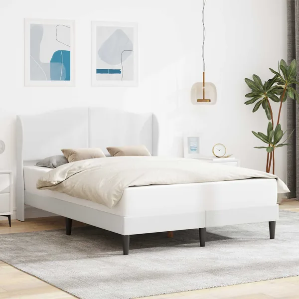 Cadre de lit avec tête de lit Blanc 160 x 200 cm Simili cuir