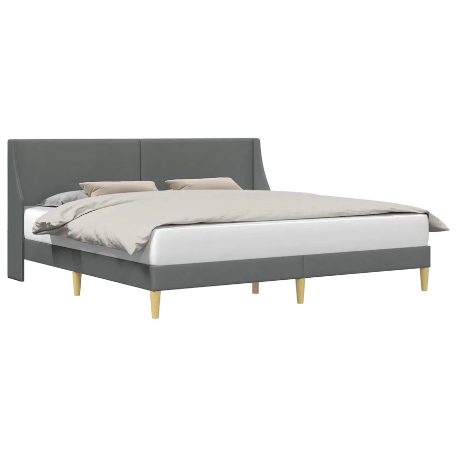 Cadre de lit avec tête de lit Gris foncé 183 x 213 cm Tissu - 2