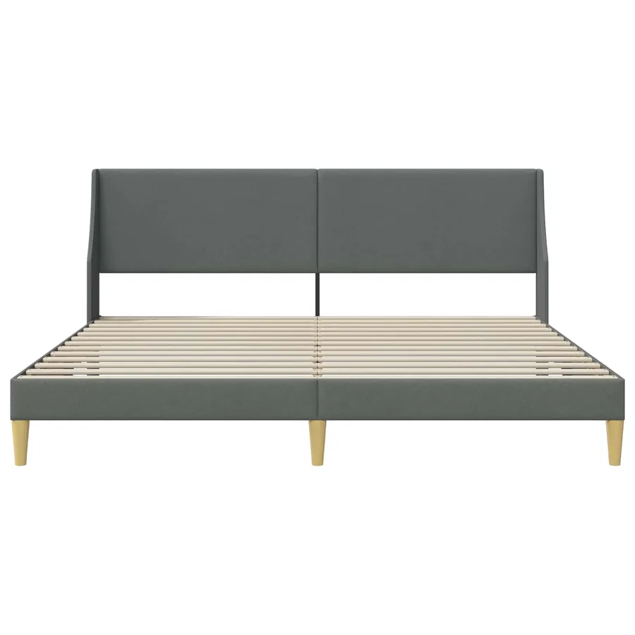 Cadre de lit avec tête de lit Gris foncé 183 x 213 cm Tissu - 4