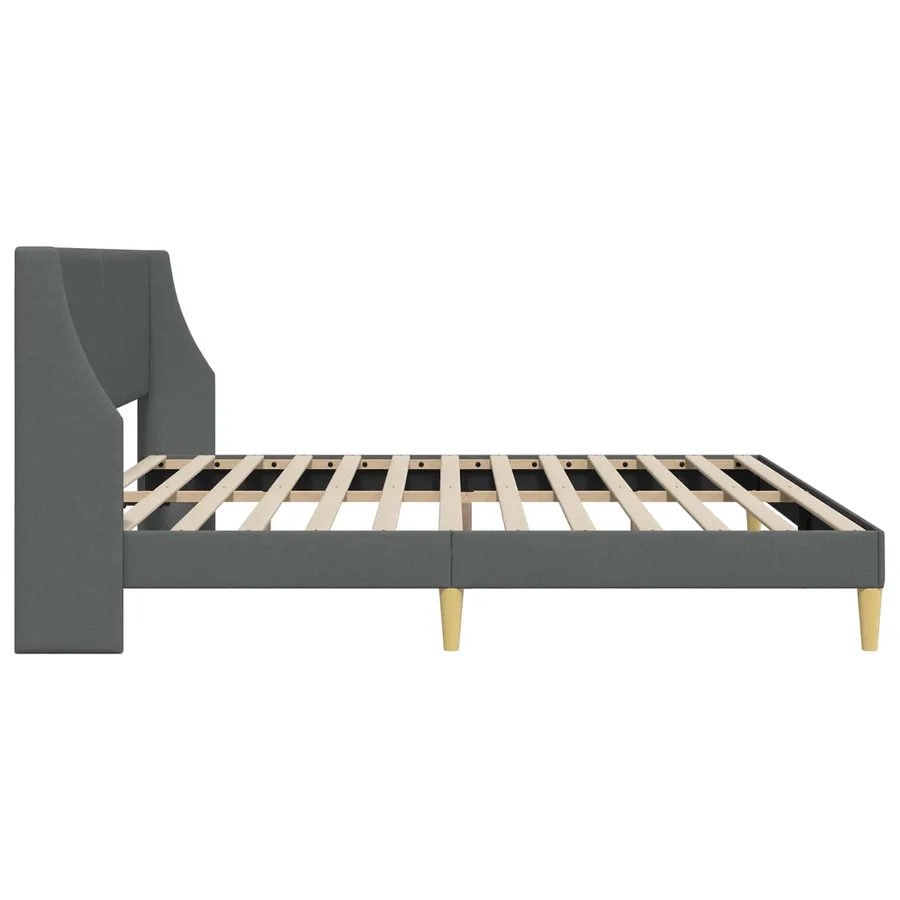 Cadre de lit avec tête de lit Gris foncé 183 x 213 cm Tissu - 5