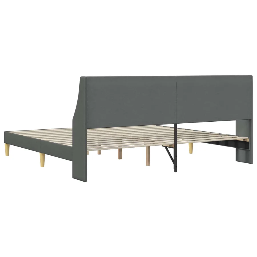 Cadre de lit avec tête de lit Gris foncé 183 x 213 cm Tissu - 6