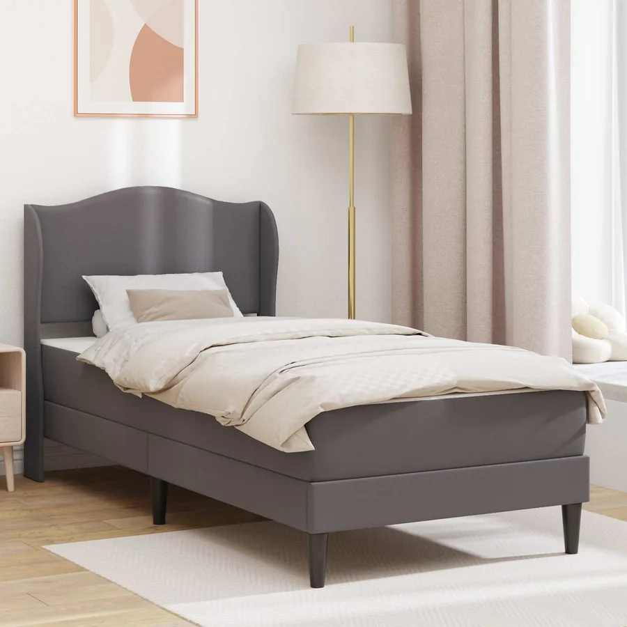 Cadre de lit avec tête de lit Gris 100 x 200 cm Simili cuir