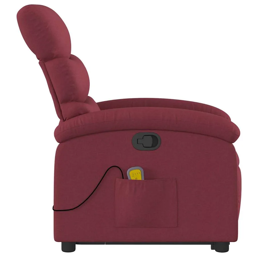Fauteuil inclinable de massage Rouge bordeaux Tissu - 10