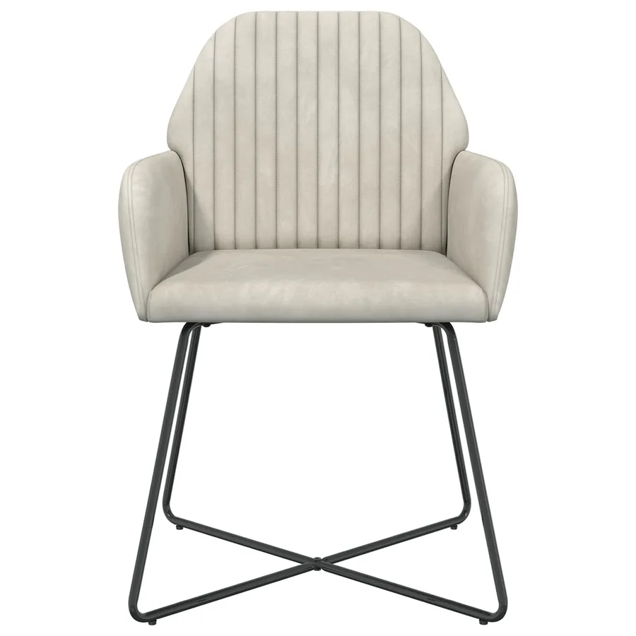 Chaises de salle à manger 4 pcs Velours Crème 55 x 50 x 84 cm - 2