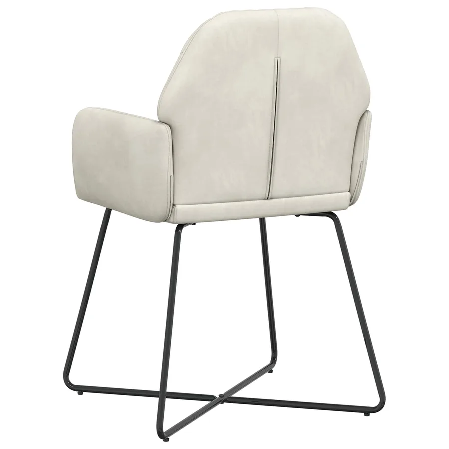 Chaises de salle à manger 4 pcs Velours Crème 55 x 50 x 84 cm - 4
