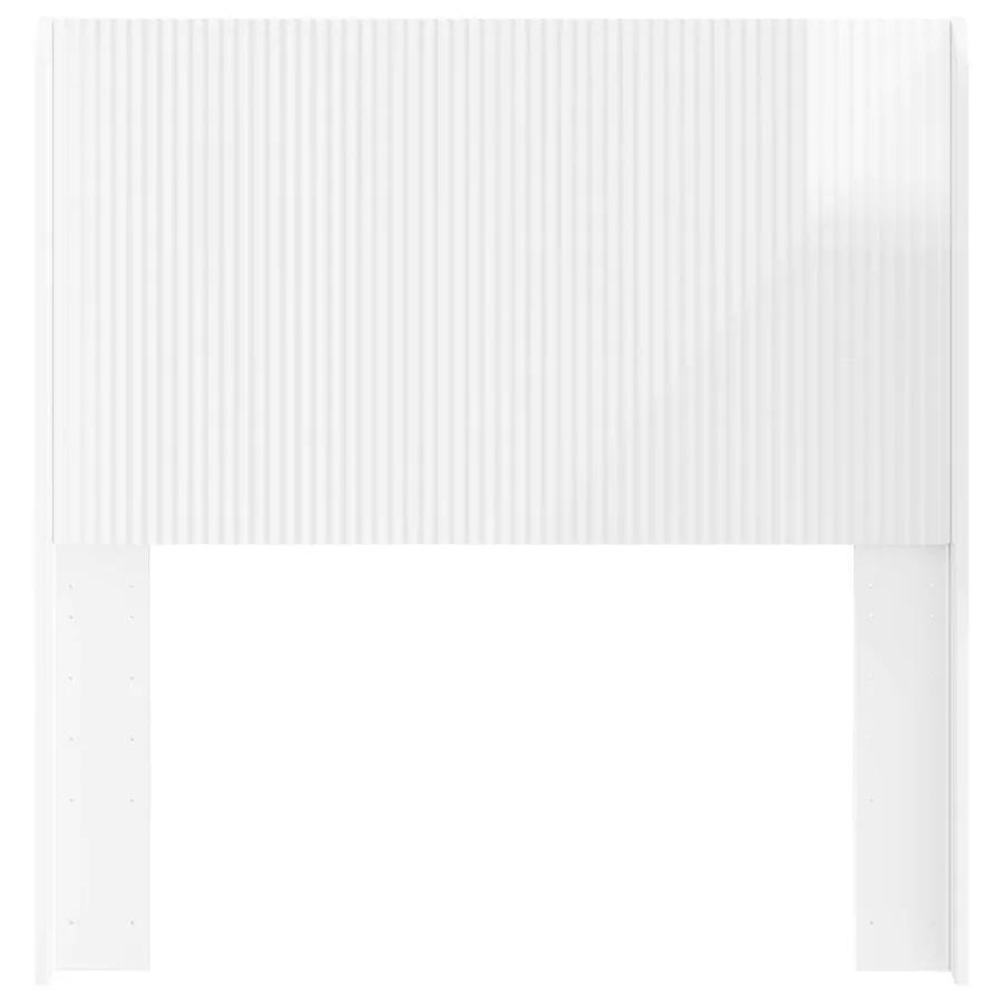 Tête de lit Blanc brillant Bois d'ingénierie - 4