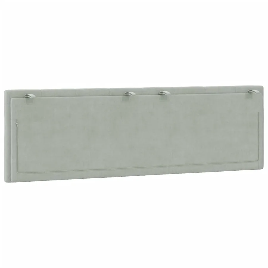 Coussin de tête de lit Hanko gris clair 152 cm velours - 7
