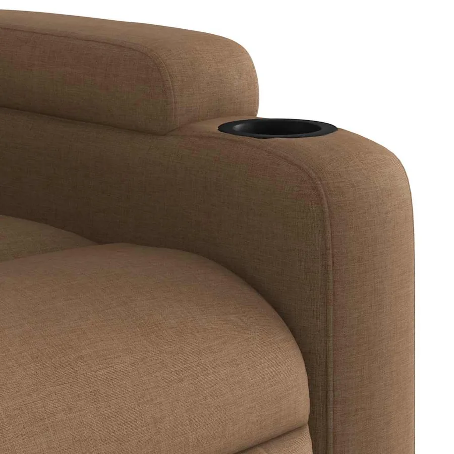 Fauteuil inclinable électrique marron tissu - 12