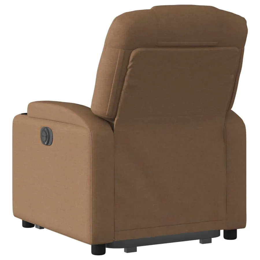 Fauteuil inclinable électrique marron tissu - 5