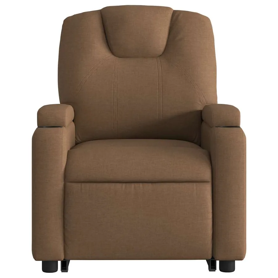 Fauteuil inclinable électrique marron tissu - 9