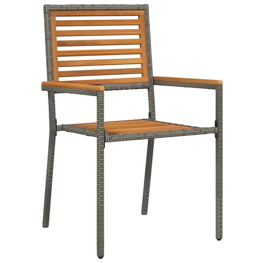 Ensemble de salle à manger pour jardin 5 pcs Gris - 5