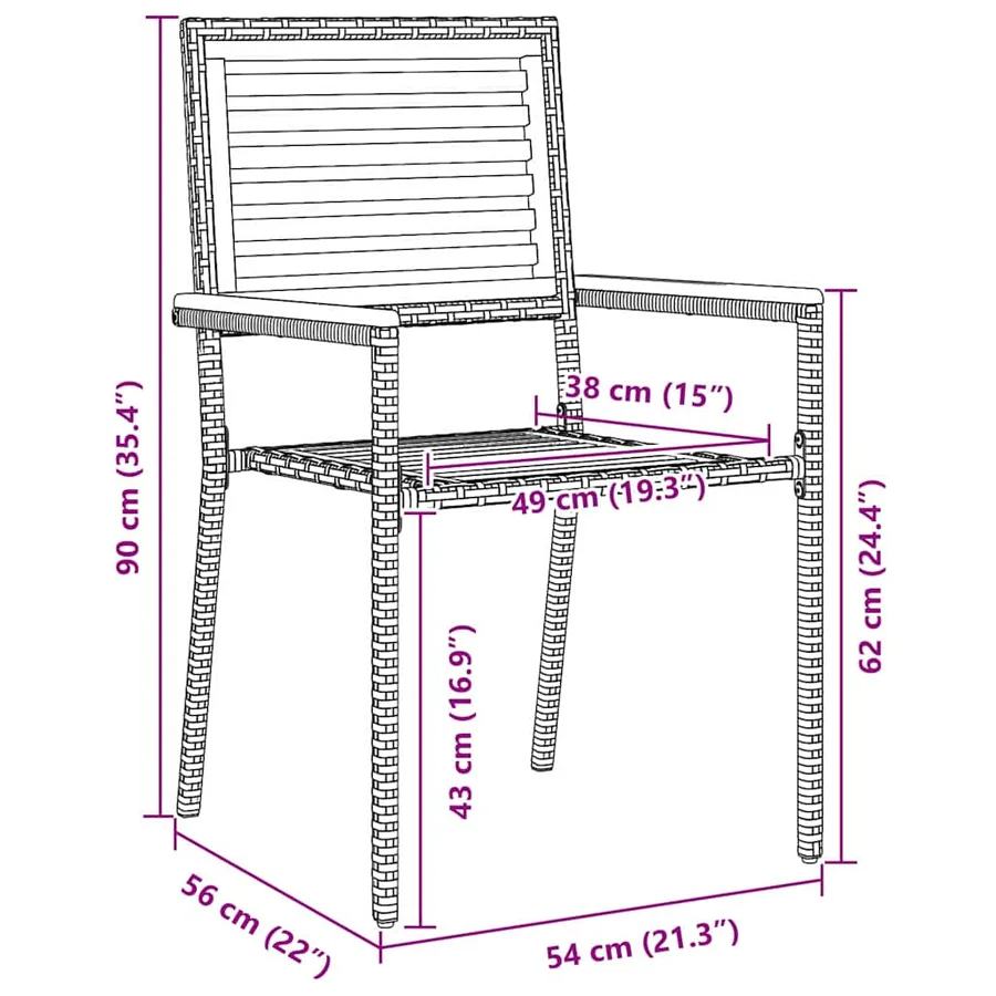 Ensemble de salle à manger pour jardin 5 pcs Gris - 8