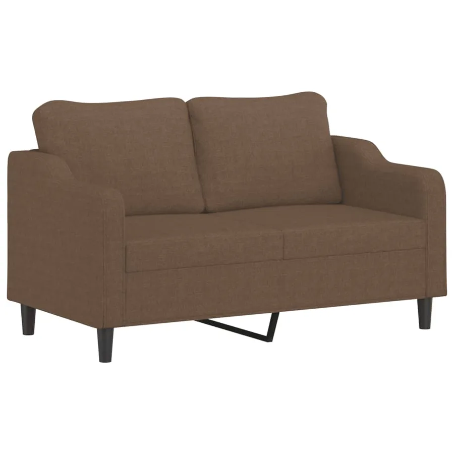 Canapé 2 places avec oreillers décoratifs marron 140 cm tissu - 4