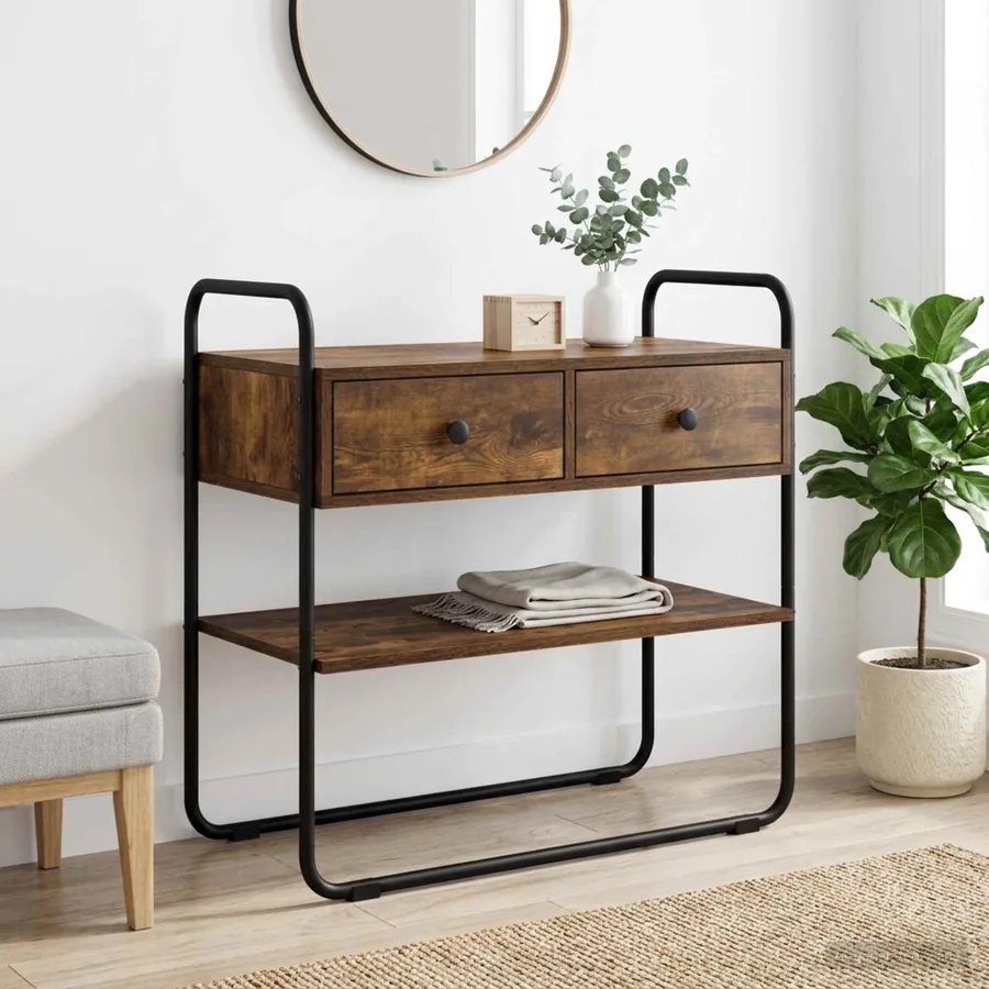 Table console Chêne fumé 100 x 40 x 75 cm Bois d'ingénierie