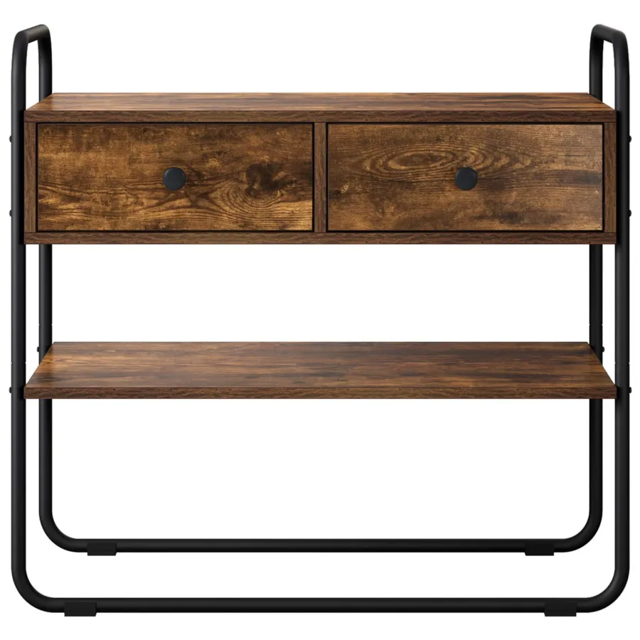 Table console Chêne fumé 100 x 40 x 75 cm Bois d'ingénierie - 5